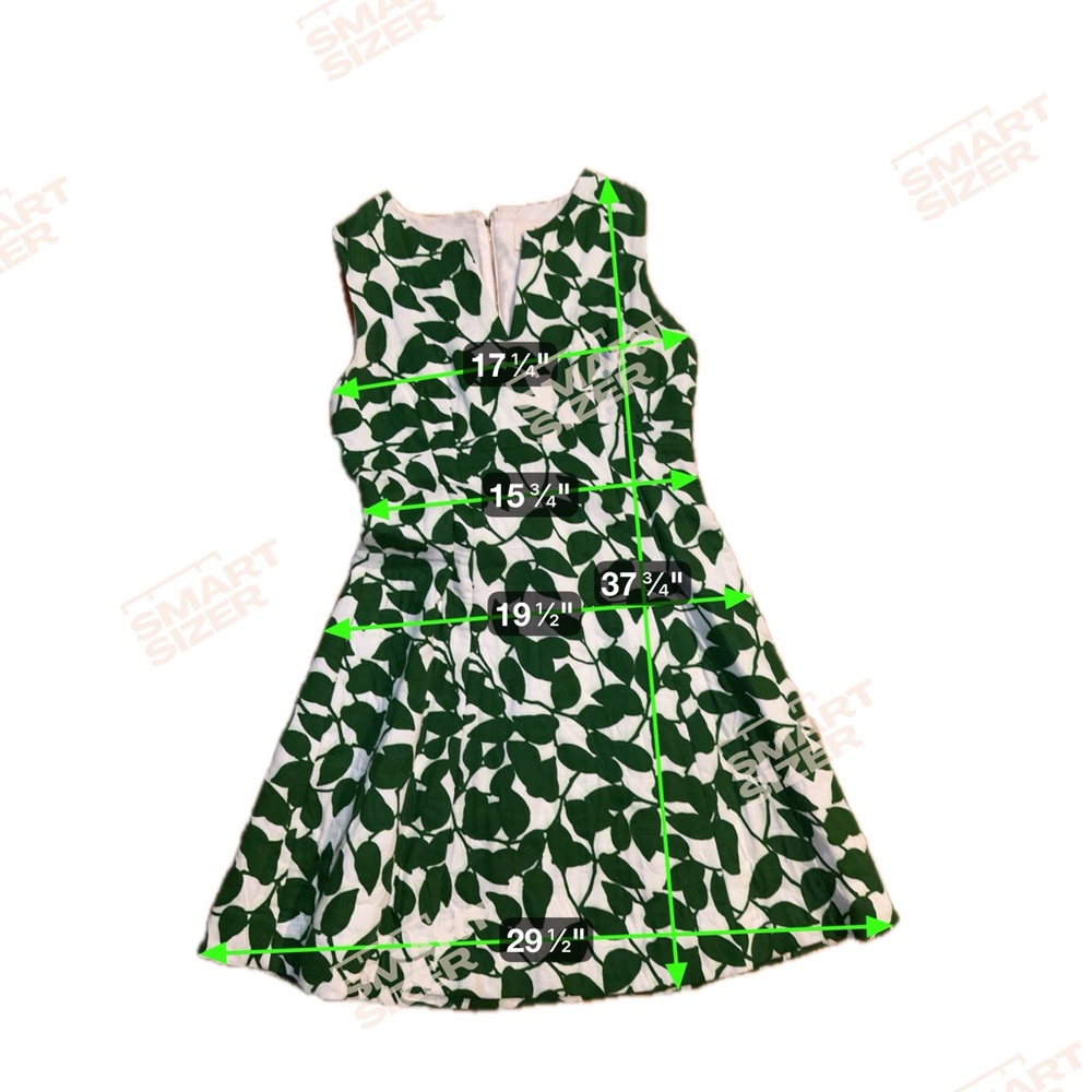 Kate Spade 10 Dress Garden Leaves Pique Fit Flare lined V neck lined - Picture 4 of 16